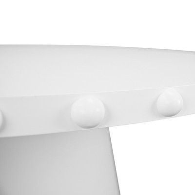 Worlds Away Lucian Dining Table - Round - Matte White Lacquer