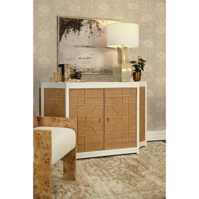 Worlds Away Lyla Table Lamp - White Glaze