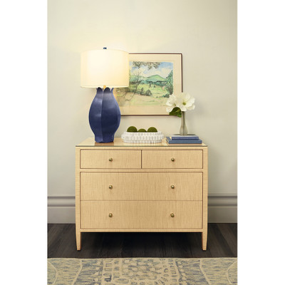 Worlds Away Mae Table Lamp - Matte Navy Glaze