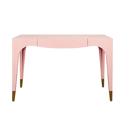 Worlds Away Mandi Desk - Pink Lacquer