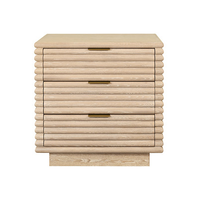 Worlds Away Mateo Side Table - Cerused Oak