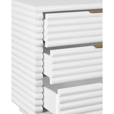 Worlds Away Mateo Side Table - White Lacquer