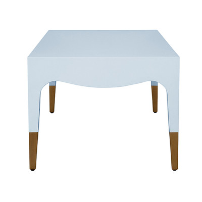 Worlds Away Medina Coffee Table - Light Blue Lacquer