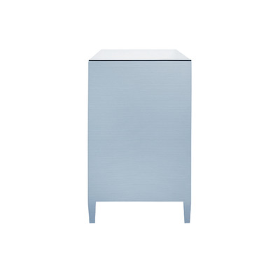 Worlds Away Michelle Chest - Textured Light Blue Linen