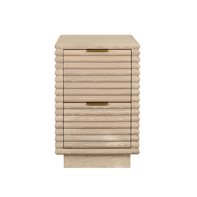 Worlds Away Nayla Side Table - Cerused Oak