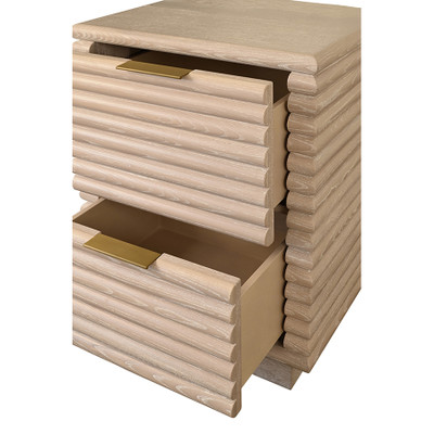 Worlds Away Nayla Side Table - Cerused Oak