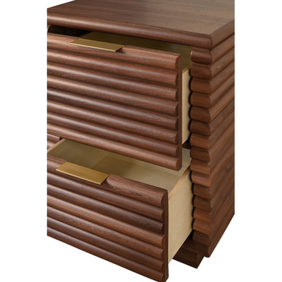 Worlds Away Nayla Side Table - Walnut
