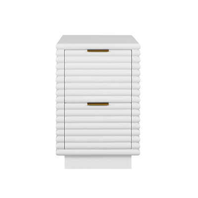 Worlds Away Nayla Side Table - White Lacquer