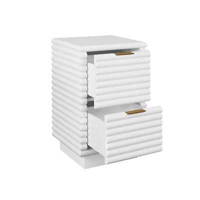 Worlds Away Nayla Side Table - White Lacquer