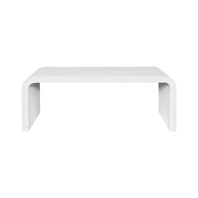Worlds Away Newbury Coffee Table - Textured White Linen