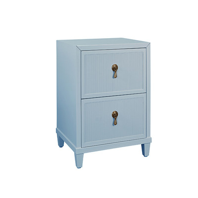 Worlds Away Novalie Side Table - Matte Light Blue Lacquer