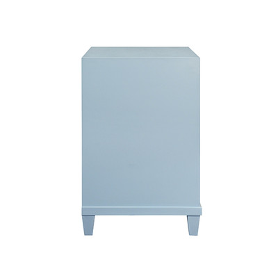 Worlds Away Novalie Side Table - Matte Light Blue Lacquer