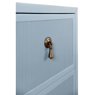Worlds Away Novalie Side Table - Matte Light Blue Lacquer