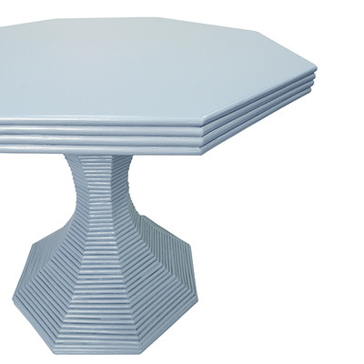 Worlds Away Octavia Side Table - Large - Painted Light Blue