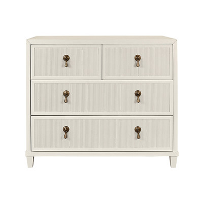 Worlds Away Pascal Chest - Matte Antique White Lacquer