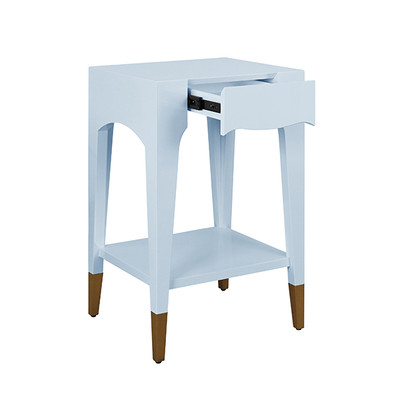 Worlds Away Patti Side Table - Light Blue Lacquer