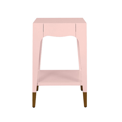 Worlds Away Patti Side Table - Pink Lacquer