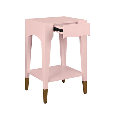 Worlds Away Patti Side Table - Pink Lacquer