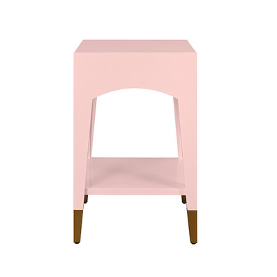 Worlds Away Patti Side Table - Pink Lacquer