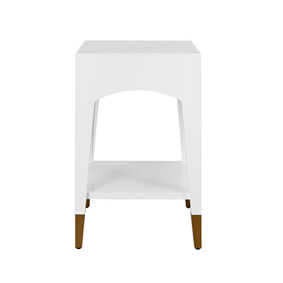 Worlds Away Patti Side Table - White Lacquer