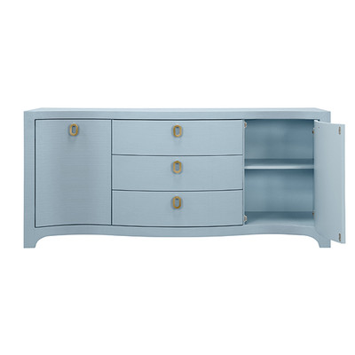 Worlds Away Paulina Buffet - Light Blue Linen