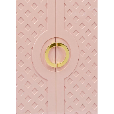 Worlds Away Poppy Cabinet - Pink Lacquer
