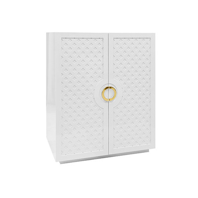 Worlds Away Poppy Cabinet - White Lacquer