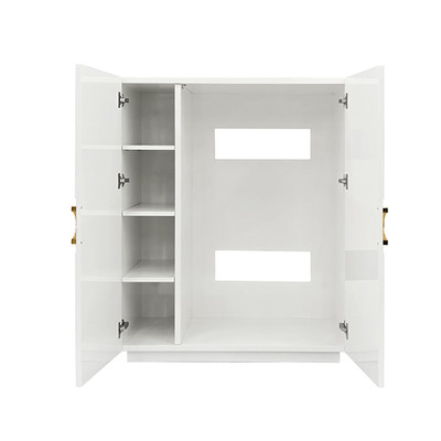 Worlds Away Poppy Cabinet - White Lacquer