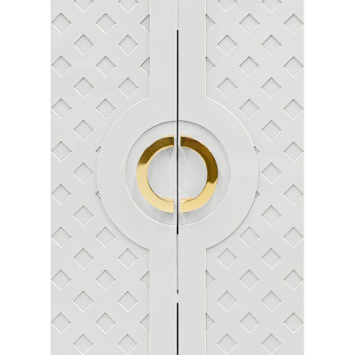 Worlds Away Poppy Cabinet - White Lacquer