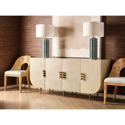 Worlds Away Rafferty Dining Chair - Burl Wood