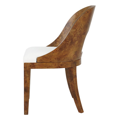 Worlds Away Rafferty Dining Chair - Dark Burl Wood