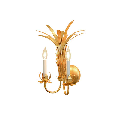 Worlds Away Reseda Sconce - Gold Leaf.