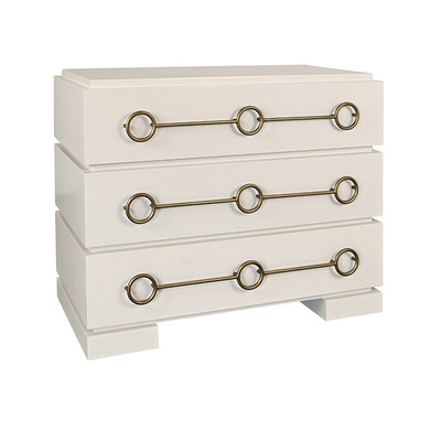 Worlds Away Roderick Chest - Matte Antique White Lacquer