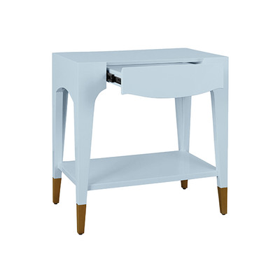 Worlds Away Ronny Side Table - Light Blue Lacquer