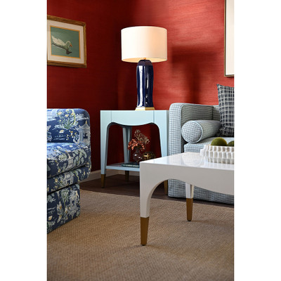 Worlds Away Ronny Side Table - Light Blue Lacquer