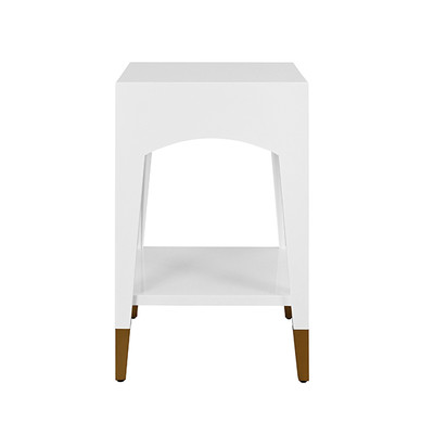 Worlds Away Ronny Side Table - White Lacquer