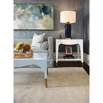 Worlds Away Ronny Side Table - White Lacquer