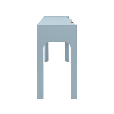 Worlds Away Sabrina Console Table - Textured Light Blue Linen