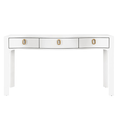 Worlds Away Sabrina Console Table - Textured White Linen