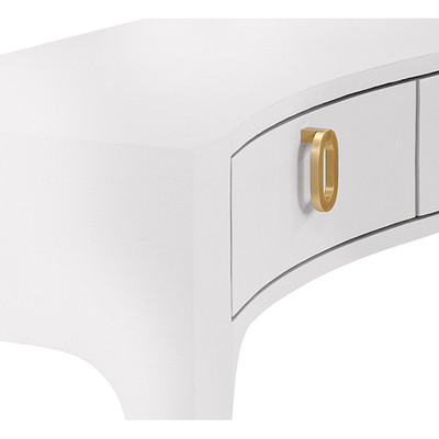 Worlds Away Sabrina Console Table - Textured White Linen