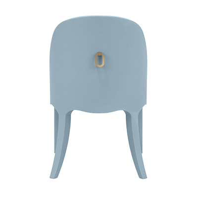 Worlds Away Sadie Dining Chair - Textured Light Blue Linen