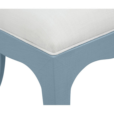 Worlds Away Sadie Dining Chair - Textured Light Blue Linen