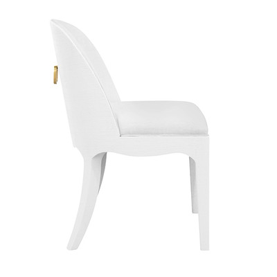Worlds Away Sadie Dining Chair - Textured White Linen