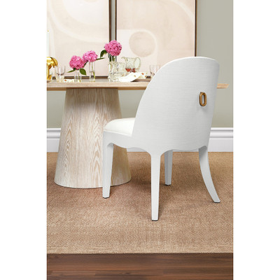 Worlds Away Sadie Dining Chair - Textured White Linen