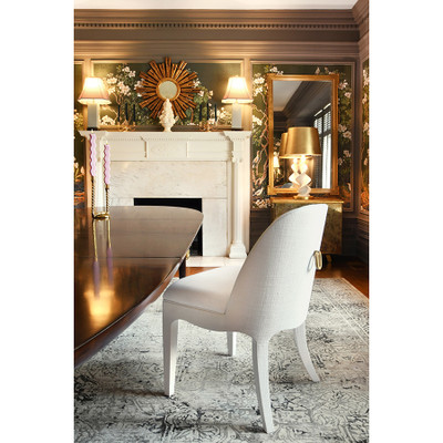 Worlds Away Sadie Dining Chair - Textured White Linen