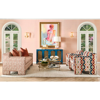 Worlds Away Stacey Coffee Table - Antique Brass