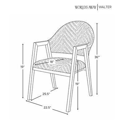 Worlds Away Walter Dining Chair