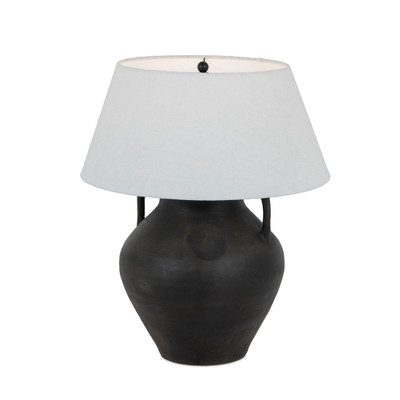 Amber Lewis x Four Hands Atrani Table Lamp - Aged Black Terracotta