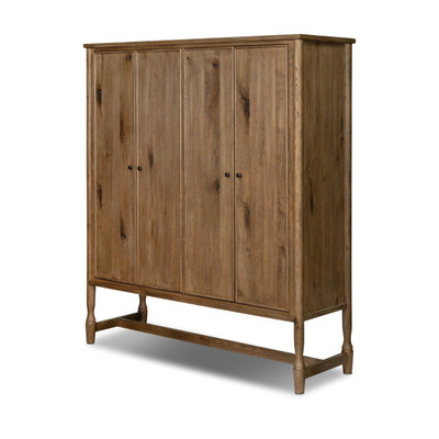 Amber Lewis x Four Hands Bari Wide Cabinet - Weathered Oak