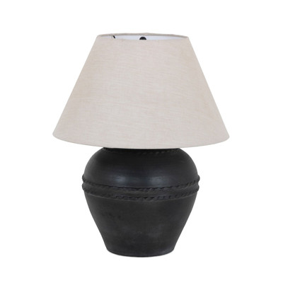 Amber Lewis x Four Hands Caius Table Lamp - Aged Black Terracotta